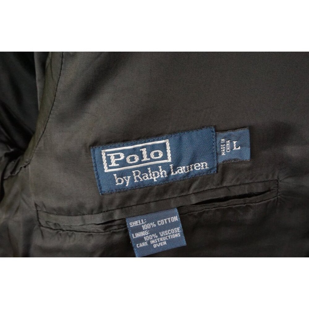 Polo by Ralph Lauren Frog Toggle Shawl Black Cotton Velour Formal Jacket Sz L - Picture 7 of 7